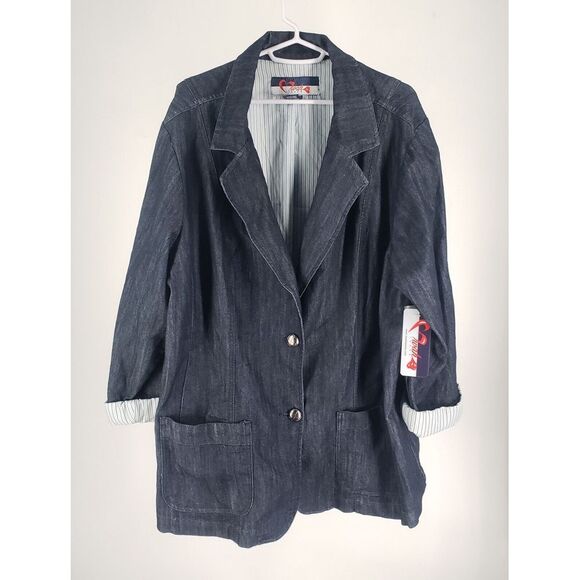 Jackets & Blazers - New Mwah Jeans Womens SZ 22/24 Denim‎ Jacket W/ Pockets Button Up
